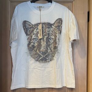NWT - Blue Velvet White Tiger Face T-Shirt